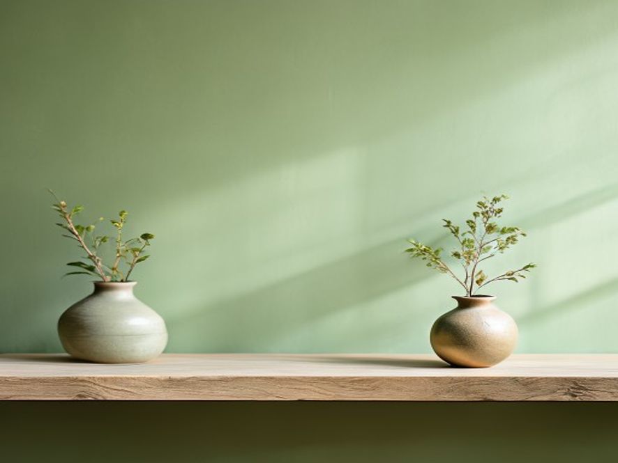 Mindfulnessklokke på en hyldeplads med biler tilpasset til meditationsmiljø